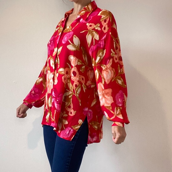 Vintage Pink Floral Blouse - Picture 9 of 14